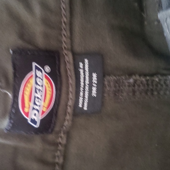 Dickies Relax Cargo 29 Army Olive Green Utility Slim Mid Rise Cotton Cropped - Picture 7 of 11